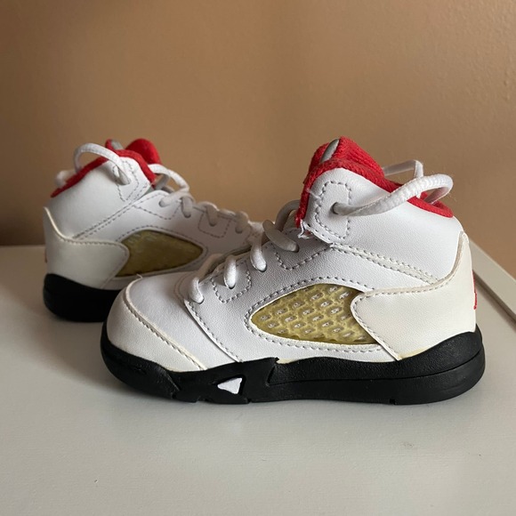 Nike Air Jordan 5 Retro TD Low Fire Red Toddler 5C Shoe Sneaker 440890-100 - Picture 10 of 16